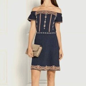 Tory Burch off the shoulder embroidered dress